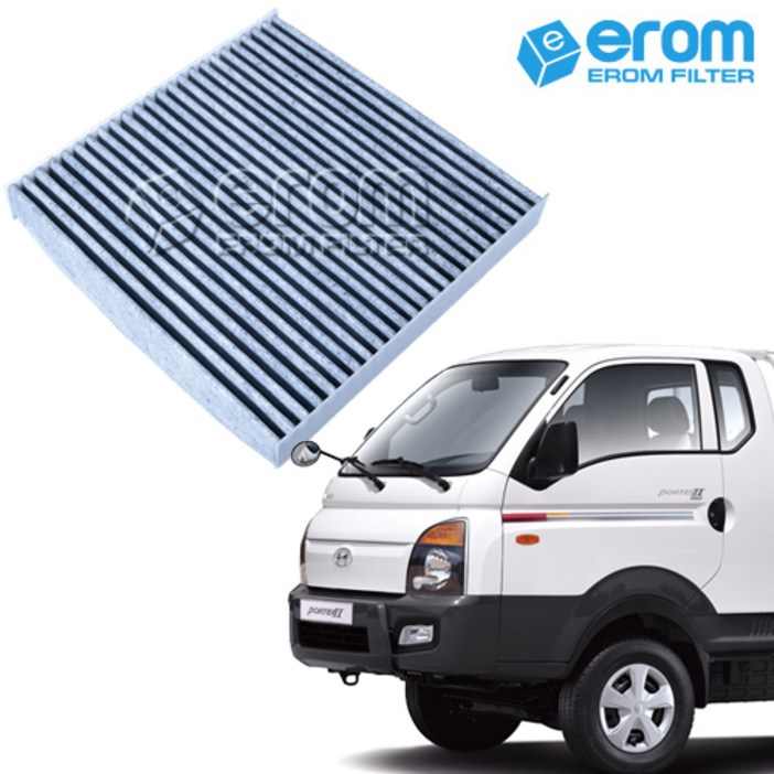 이롬필터 11 활성탄 자동차 에어컨필터 미세먼지,배기가스 차단 차량용 캐빈필터, 2개, 뉴포터2유로6 17년 002C