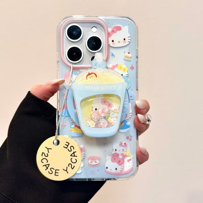 TYREUS 범퍼카 키티 맥세이프그립톡 갤럭시S25울트라 s24밀크티 컵 키티 거치대 호환 케이스