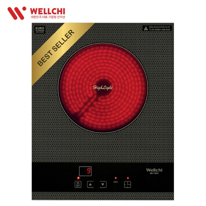 웰치 1구 빌트인 하이라이트 전기레인지 매립형 탁상용 가정용 업소용 식당 가게 식탁 원룸 빌라 신축 KR-110TC i