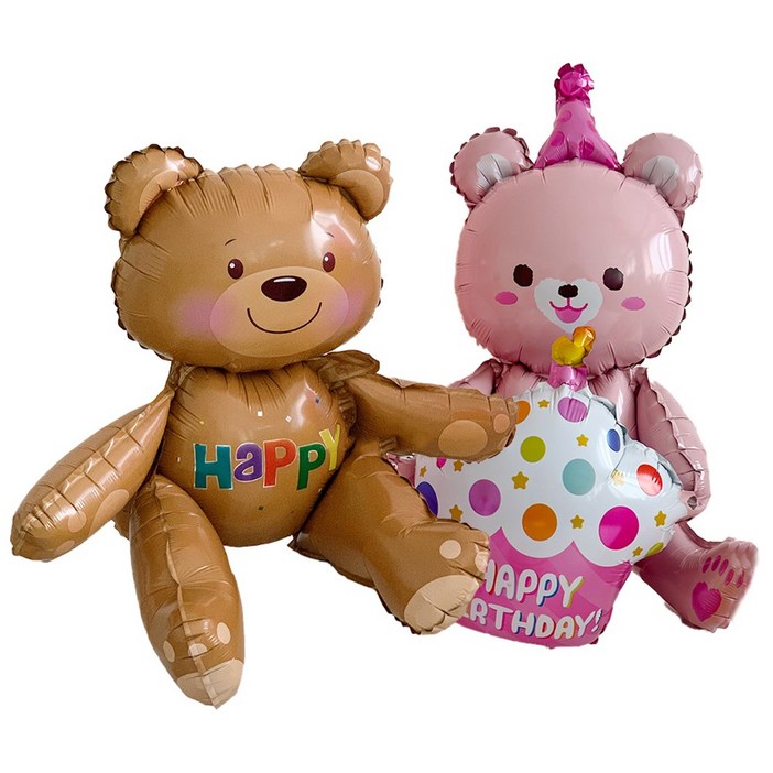 파티용품 생일파티 홈파티 해피 곰돌이 풍선 세트, 1세트