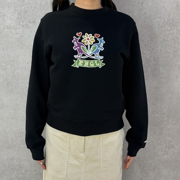 국내정식매장 캉골 티셔츠 Kangol 우먼스 가든 스웨트셔츠 1797 블랙