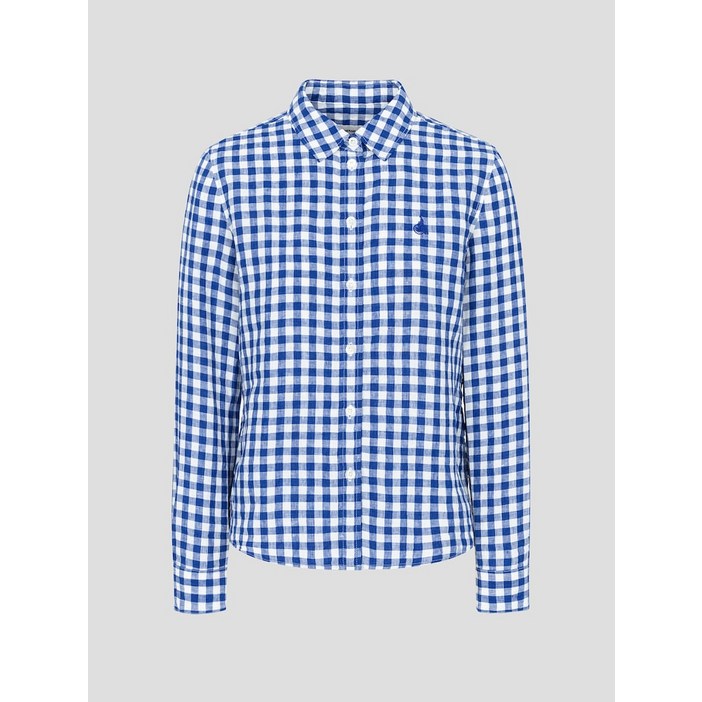 국내매장정품 빈폴 여성 남방 빈폴레이디스 리넨 깅엄 체크 슬림핏 셔츠 블루 BF5364C07P