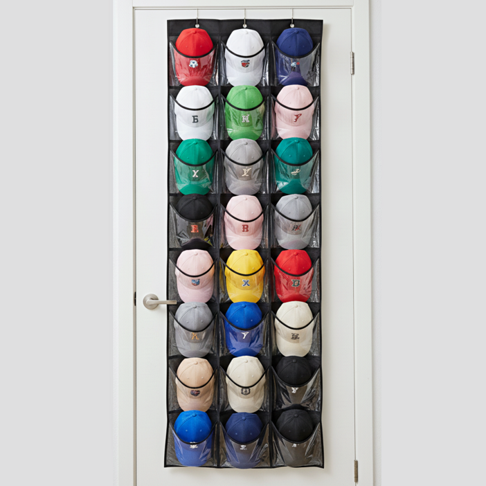 데이브릭스 틈새 공간 활용 대용량 모자 정리함, 블랙, 1개