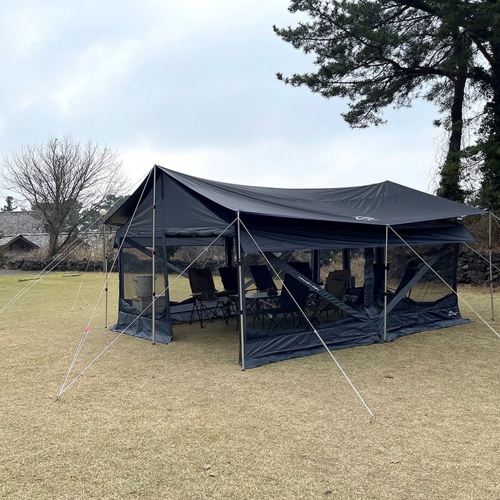 제드 마티렉타타프 스크린 세트 대형 블랙코팅 장박 풀세트 5.5×4.4m, 블랙