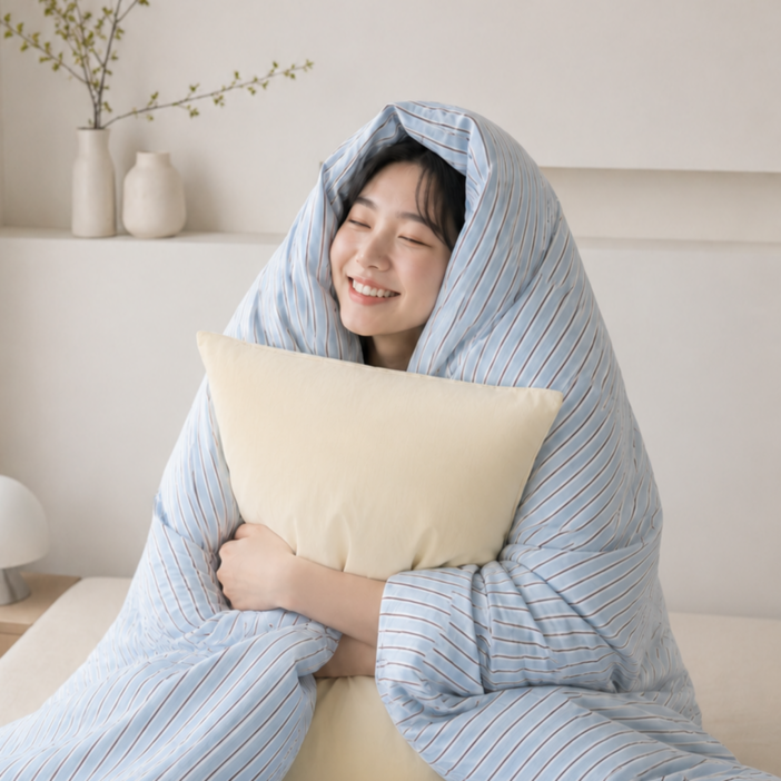 페이퍼랩 사계절 부드러운 먼지없는 컬러풀 베딩 스트라이프 이불