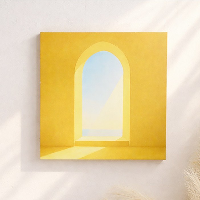 케이트가든 아치창문 풍수 금전운 거실 대형 캔버스 액자 옐로우