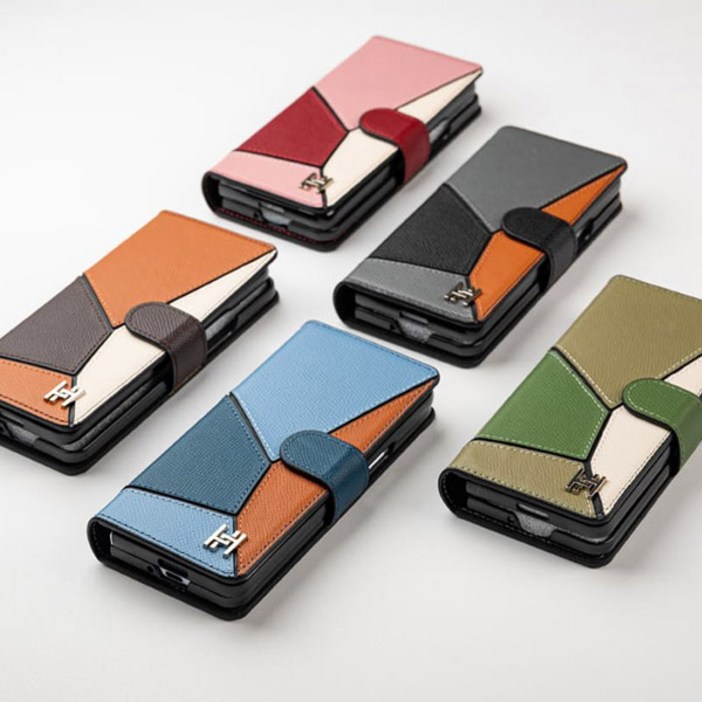 갤럭시 폴드5 천연 소가죽 지갑 케이스 콤비 카드 수납 휴대폰 다이어리 스트랩 포함