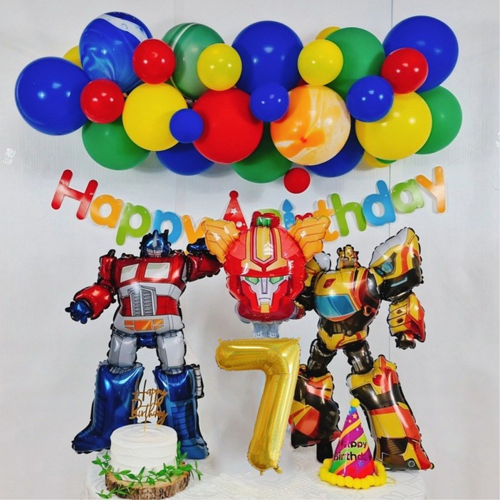 스마일파티 헬로 카봇 로봇 풍선 생일파티세트, 1세트, 7세