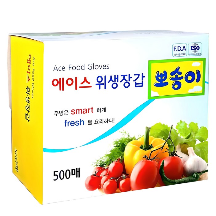 에이스 뽀송이 위생장갑 500매, 500개, 1개
