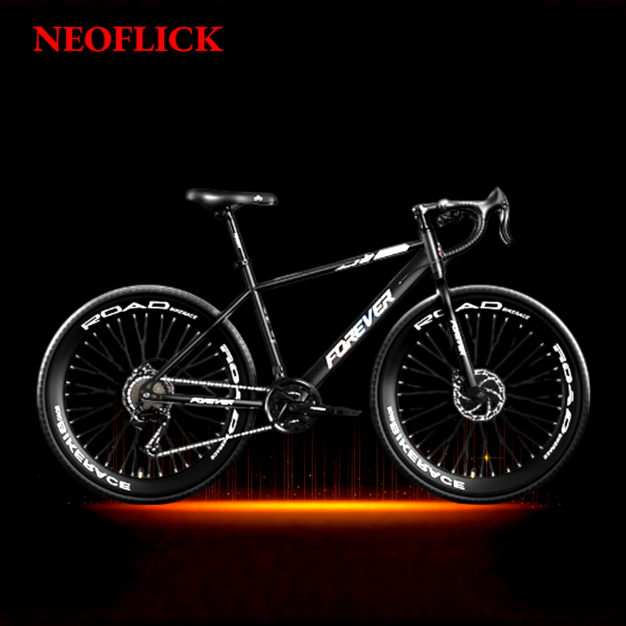 네오플릭 프리미엄 로드자전거 싸이클 24단 27단 24인치 26인치 사이클 입문용 중학생 고등학생 성인용, 1개, 175cm, 27단 블랙