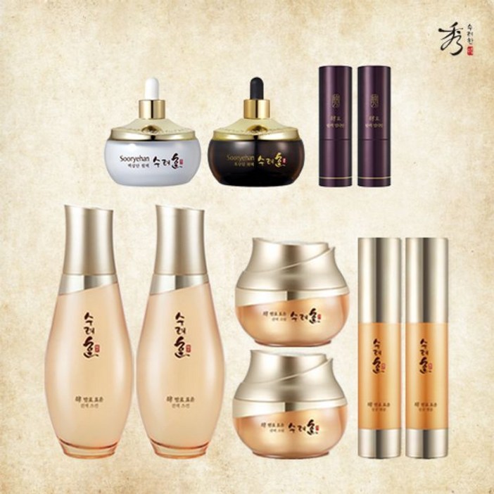 수려한 수려한 발효 효윤(스킨+크림+앰플)X2+흑삼단원액+백삼단원액+멀티밤 2종