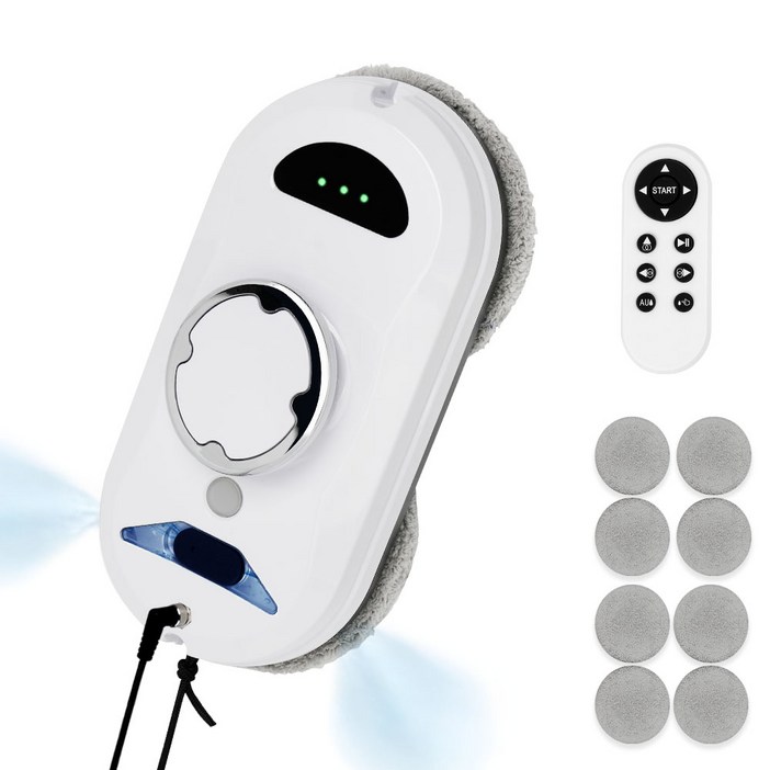 Novatech S1 창문 로봇청소기 5800Pa 초강흡입력 자동 분수 유리창 로봇청소기 초슬림 창문 청소기, Noa-S1, White