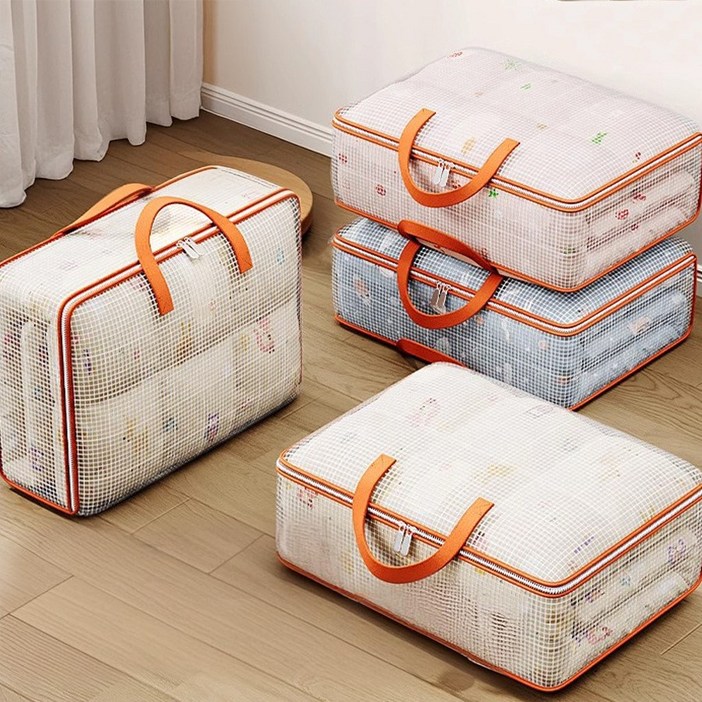 모아봐 먼지 없는 의류 보관함, 다기능 대용량 33, 4개, 오렌지색