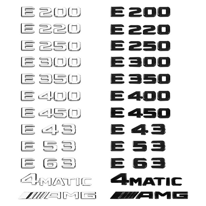 벤츠 E클래스 트렁크 신형 레터링 엠블럼 W213 W214 호환 용품, 7.E300 크롬