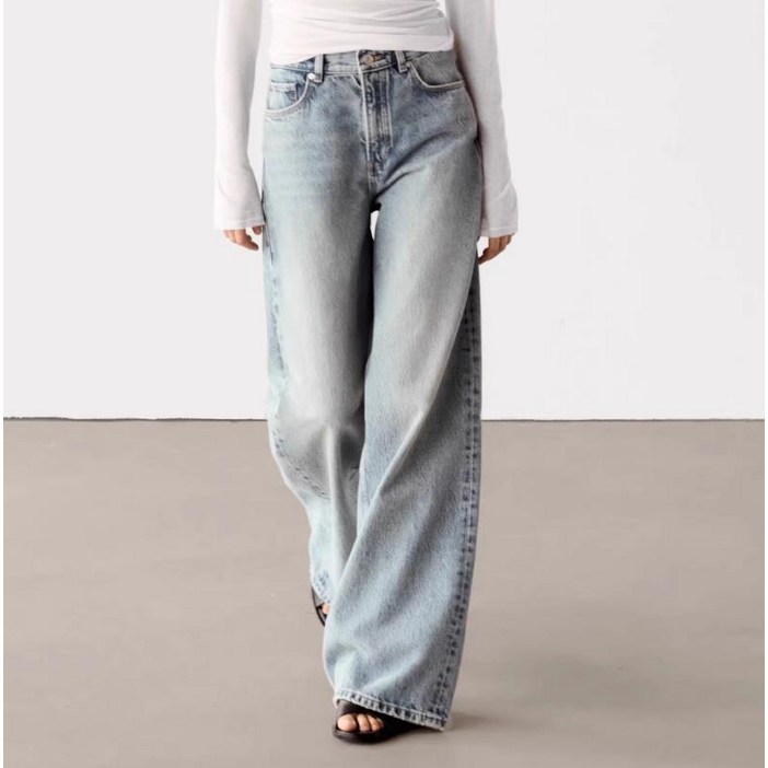 3Y10254 ZARA 여자신상 웨싱 데님팬츠 캐주얼 와이드핏 청바지 05028928426