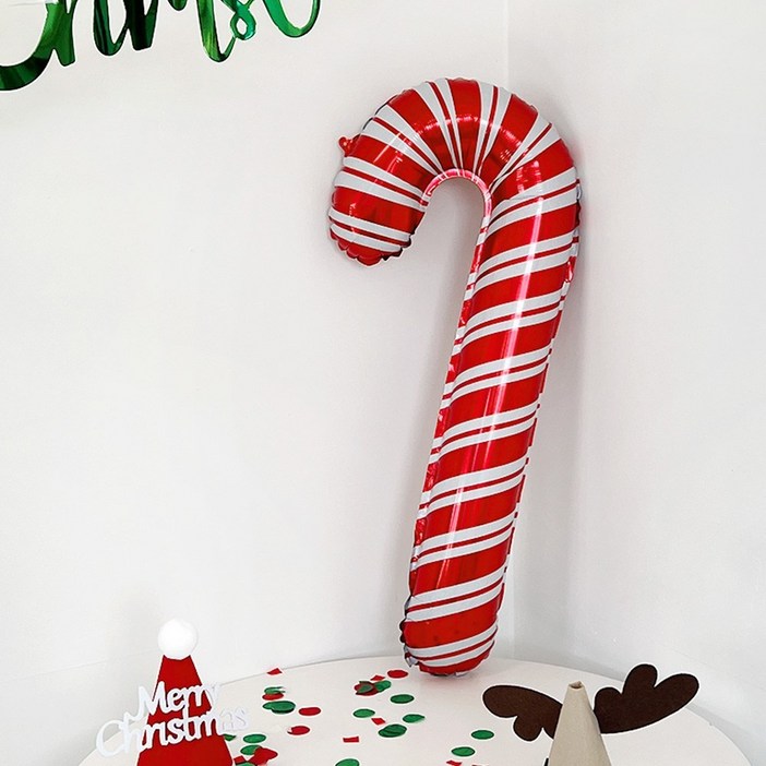 크리스마스 지팡이 호일 풍선