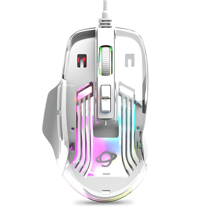 지클릭커 크리스탈 RGB 무소음 게이밍 유선 마우스