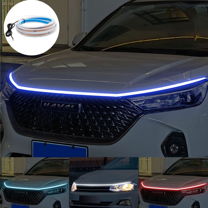 DAIFU 12V 180cm LED 램프 주행등 방수 LED바 본넷 유연한 차량용5m 아니고 1.8m예요, 푸른 색 x5m, 1개
