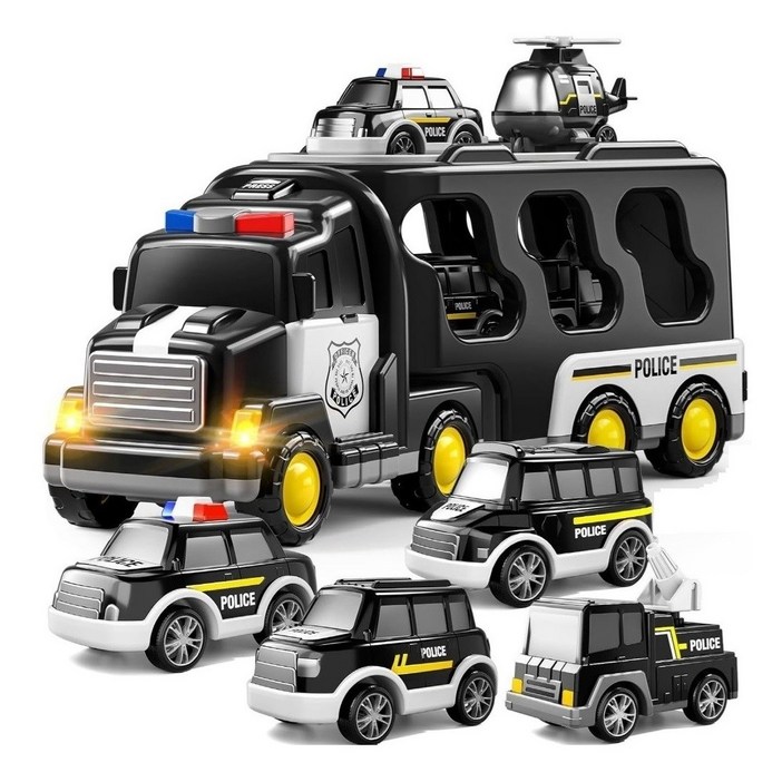 키즈원토이 자동차 장난감 소방차 경찰차 트럭 미니카, 경찰차 블랙, 1개