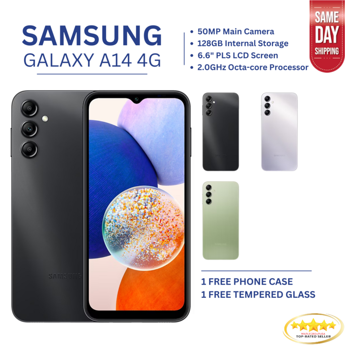 삼성 갤럭시 A14 A145M 128GB/4GB 램 GSM 잠금해제 4G/LTE 전용 NEW 770121