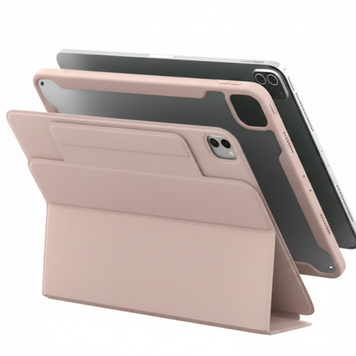 모키보 프리앵글 각도조절이 되는 아이패드 케이스 거치대 커버 에어 미니 프로 호환 펜슬수납 마그네틱  슬림, 인디핑크, 1개
