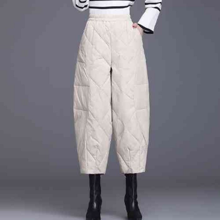 여성 겨울 신상 면바지 고퀄리티 슬림 방한 캐주얼 쁘띠 발코니 팬츠 코디 7부 바지