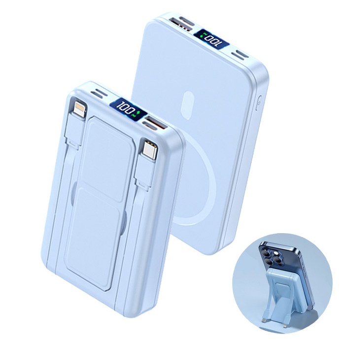 아우스힐 15W 무선충전 PD22.5W QC3.0 고속충전 일체형 맥세이프 호환 보조배터리 10000mAh 아우스힐 15W 무선충전 PD22.5W QC3.0 고속충전 일체형 맥세이프 호환 보조배터리 10000mAh