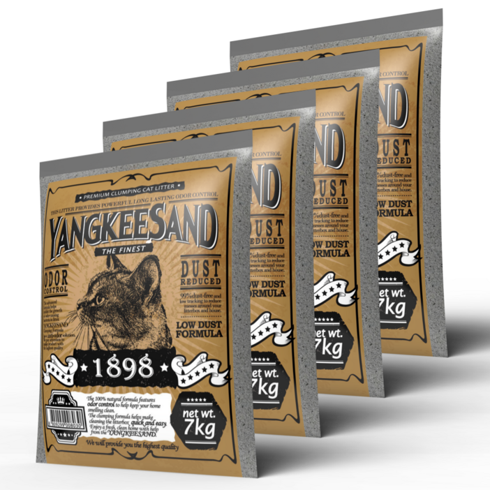 양키샌드 1898 벤토나이트 고양이모래 7kg 총 4봉(총 2박스 배송), 1898 오리지널, 4개, 7kg