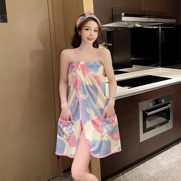 휘잇 여성 로브 골프 샤워 가운 랩가운