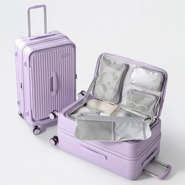 100pc 전면 개방형 캐리어 확장형 대용량 캐리어 대형 여행 트렁크 가방 tsa락