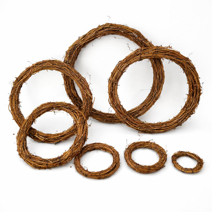 왓위셀 원형 나무 넝쿨 리스 틀, 3개, 지름 40cm