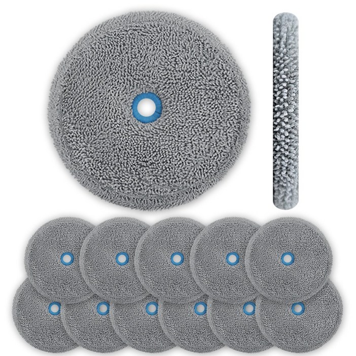 다온 걸레 에브리봇 삼성제트 호환 물걸레 쓰리스핀 엣지 청소기 청소포 극세사 패드 회색, 12개, 회색