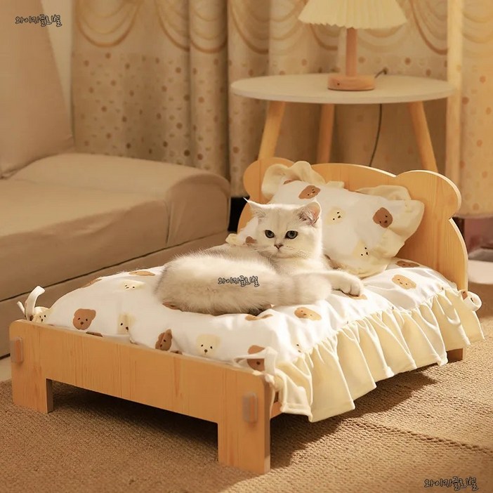 친환경 나무  고양이 침대 해먹 강아지침대  시트세트