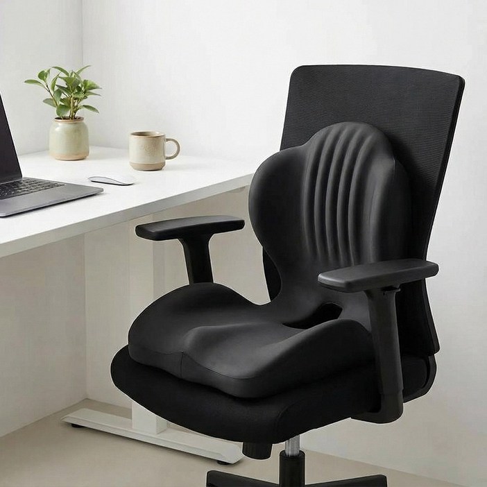 C.partner 바른자세 허리쿠션 등받이 메모리폼 일체형허리쿠션 의자등받이