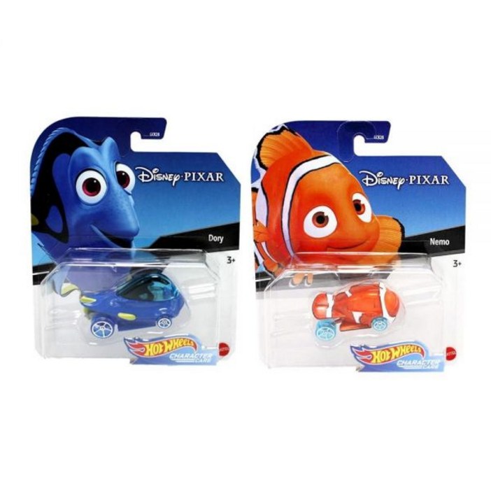 Hot Wheels 디즈니 픽사 니모와 도리를 찾아서 캐릭터 자동차, 2팩, 만 3세 이상