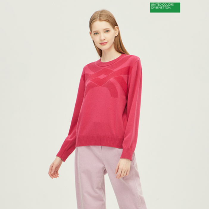 베네통  Benetton logo jacquard sweater 2F 1135U1044 2D6