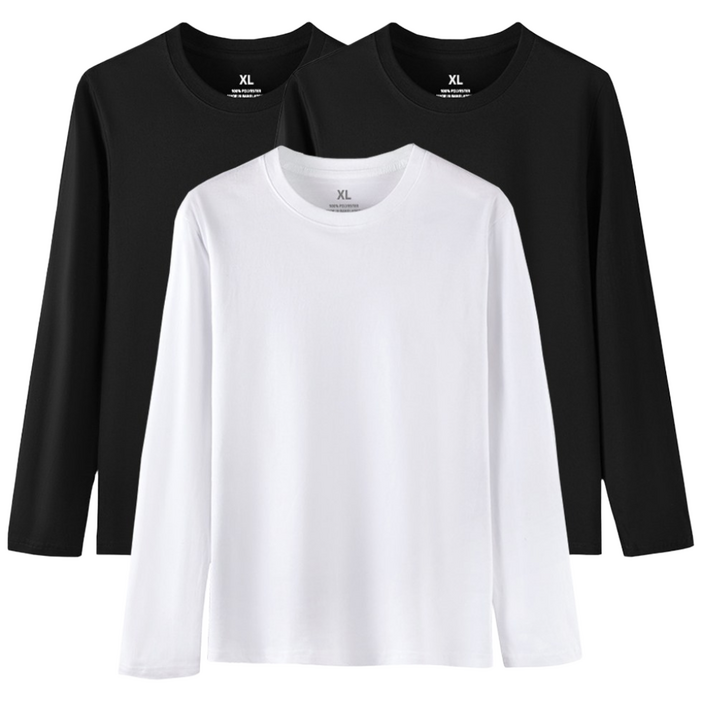 1+1+1 무지 긴팔티셔츠 기본라운드티