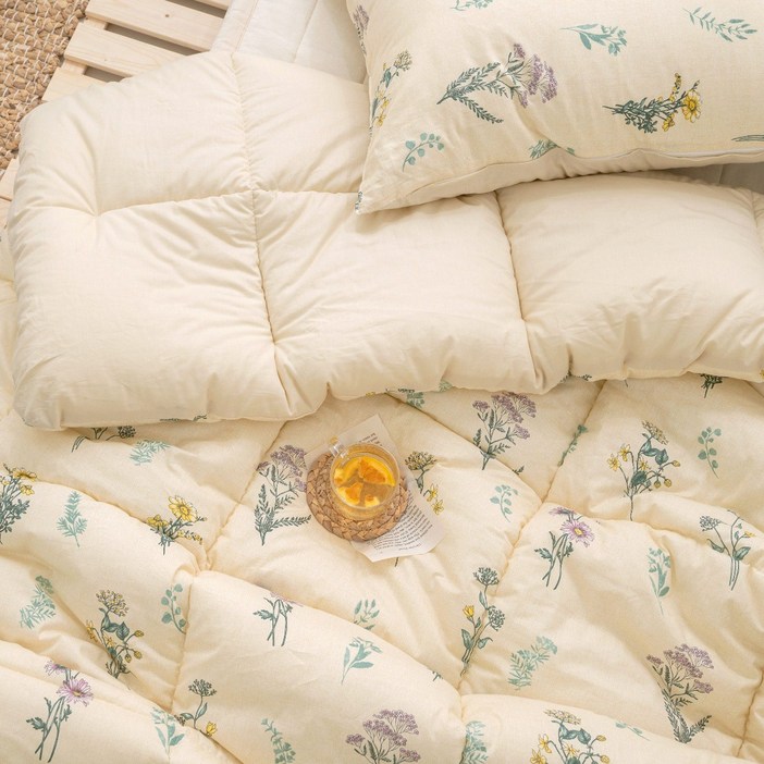 엘르넨 국내생산 야생화 광목 순면 100 사계절 50×70 베개커버