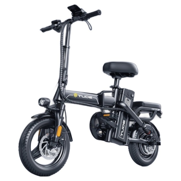 TUDE 고출력 전기 자전거 자토바이 모토벨로 접이식 전동 48V, F8, 경량스틸
