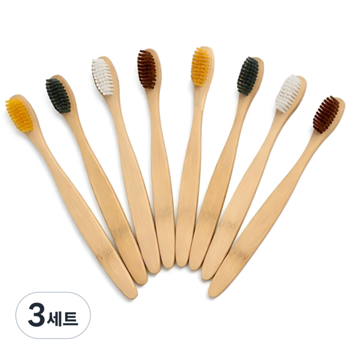 해보닉 제로웨이스트 대나무 칫솔 8p, 3세트, 8개입