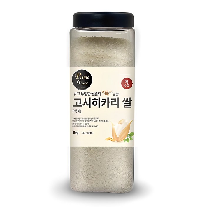 Prime Field 고시히카리 백미, 1kg, 1개, 특등급