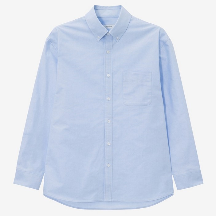 베이직하우스 남녀공용 옥스포드 세미 오버핏 긴팔 셔츠 LZWS0103