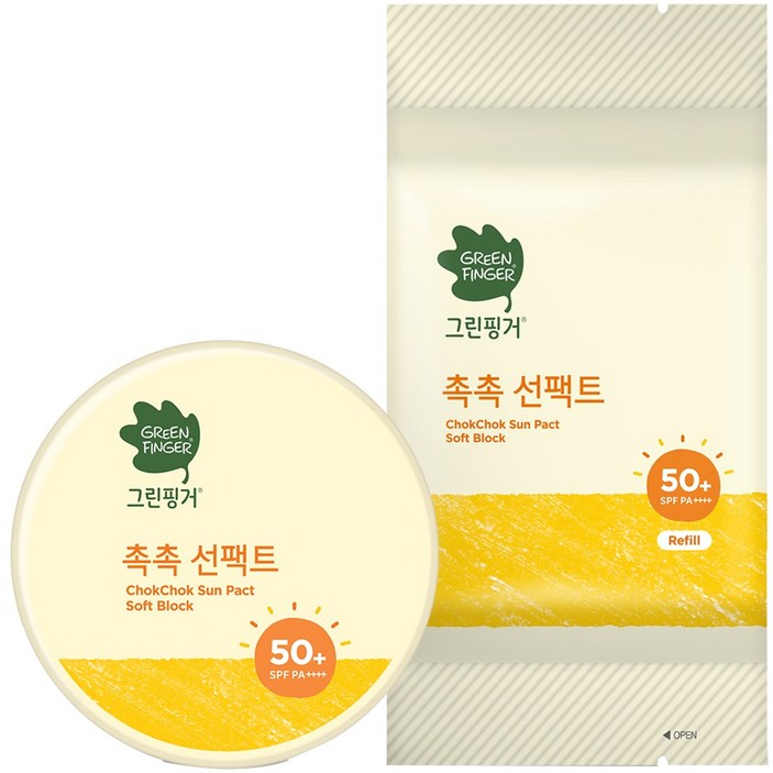 그린핑거 촉촉 선팩트 SPF50+ PA++++ 16g + 리필 16g, 1세트