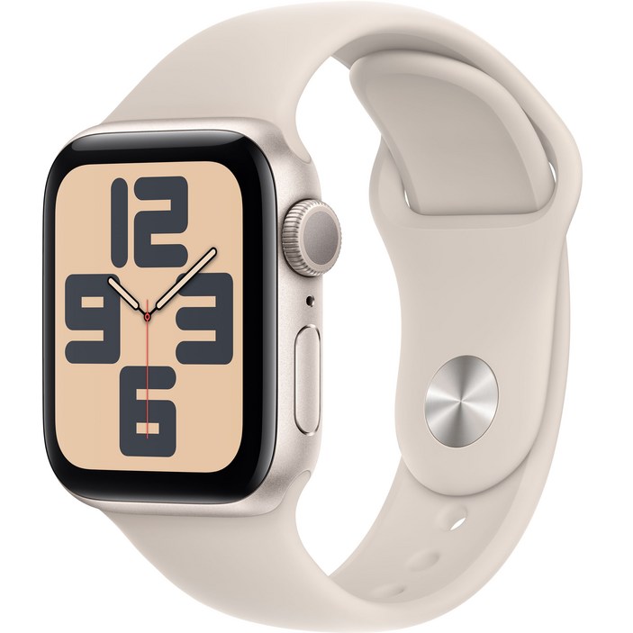 Apple 2023 애플워치 SE 2세대 알루미늄 케이스, 40mm, GPS, 스타라이트 스타라이트 스포츠 밴드, SM