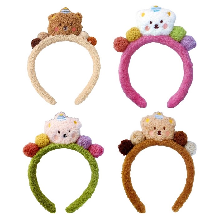 코히모 곰돌이 생일 파티 놀이공원 머리띠 4종 세트 5W0370