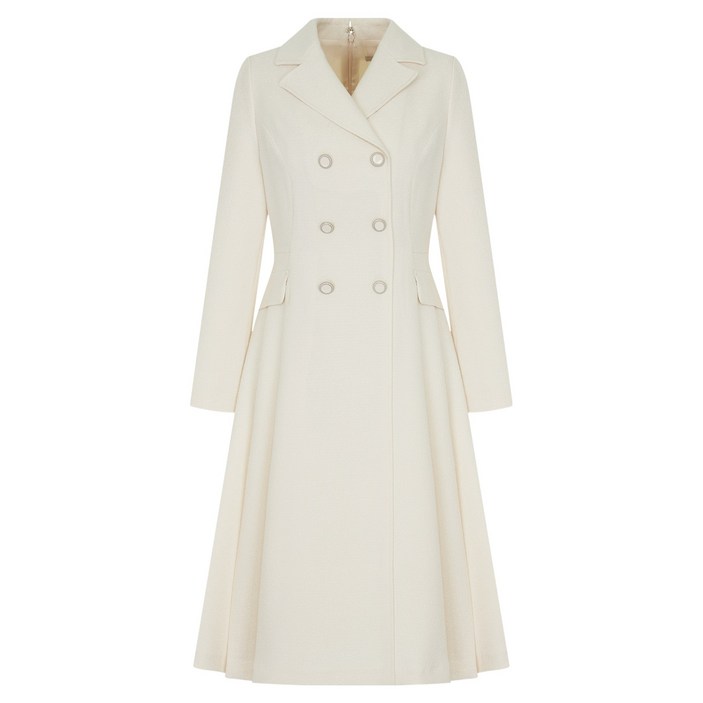 케네스레이디 여성용 더블 버튼다운 사이드 플리츠 원피스