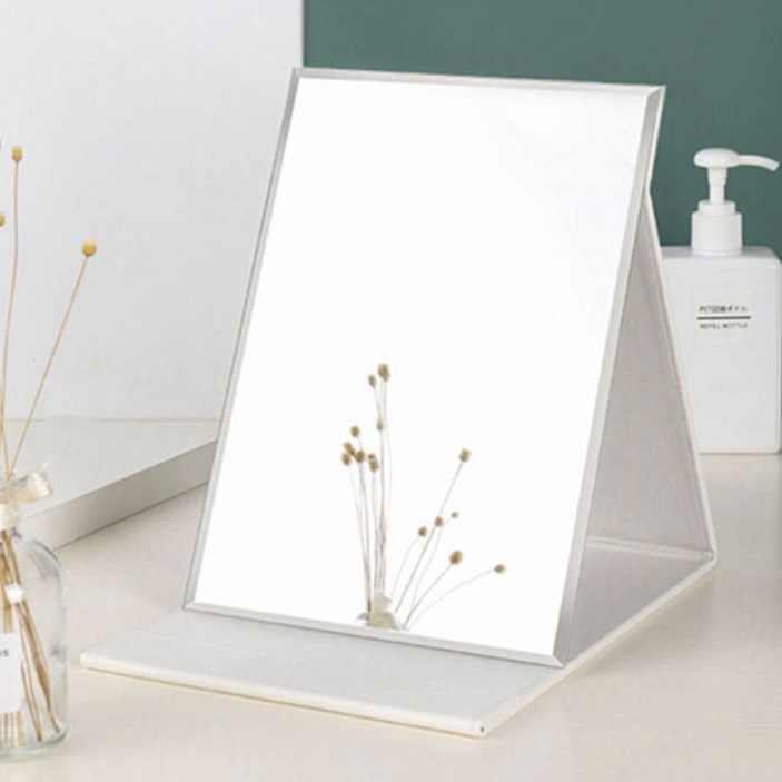 무다스 PU 커버 접이식 휴대용 대형 탁상 거울