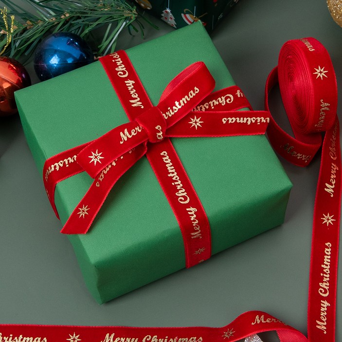 좋은기븐 크리스마스 메리클스 벨벳리본끈 15mm