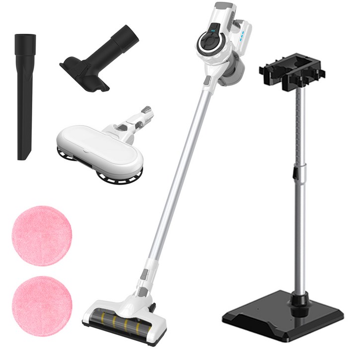 다온 파워풀 K9 무선청소기  물걸레청소기  거치대  브러쉬2종, 화이트, 파워풀 K9