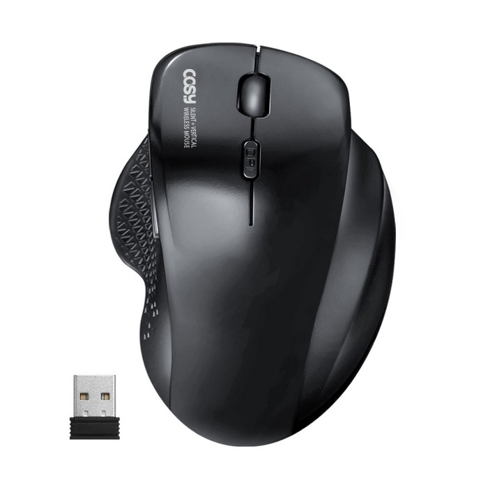 코시 무소음 세미 버티컬 무선마우스 M4059WL, M4059WL, 블랙